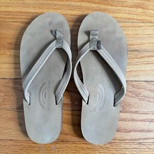 Rainbow Leather Single Layer Arch Support 1/2" Narrow Strap Buckskin Sandals